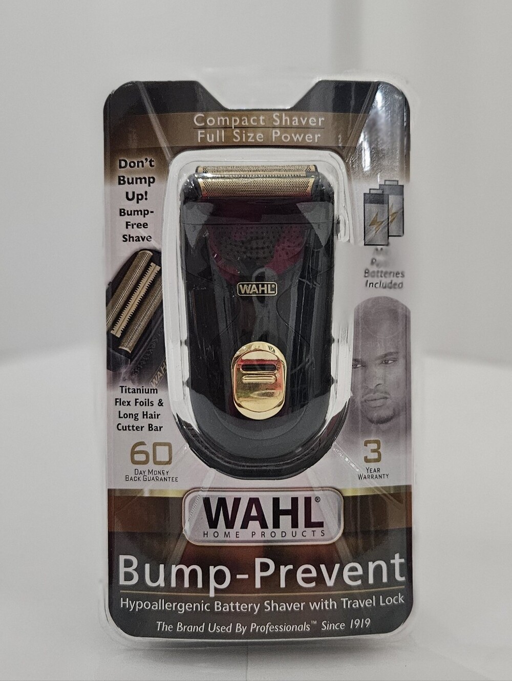 Wahl Bump-Prevent Compact Battery Shaver New Sealed Model 7066-200